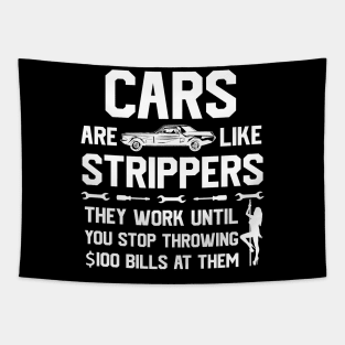 Mens Cars Are Like Strippers They Work Until You Stop Throwing $100 Bills At Them Tapestry