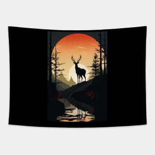 Deer in the sunset Tapestry