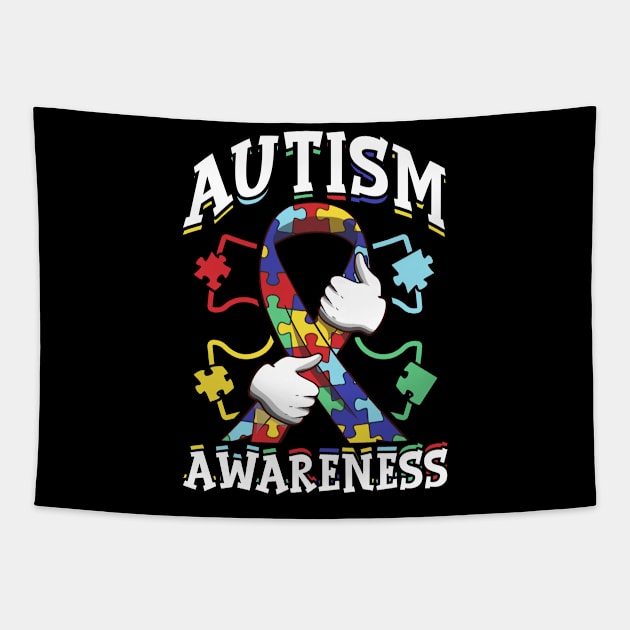 Autism Awareness Ribbon Autism Awareness Supporter Tapestry by theperfectpresents