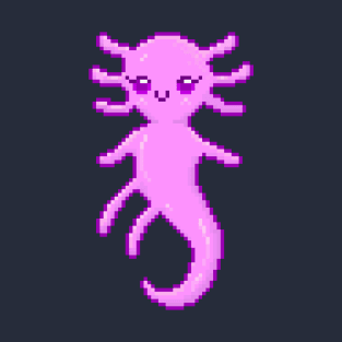 Cute Pink Pixel Axolotl T-Shirt