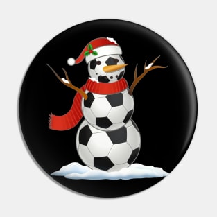 Soccer Santa Hat Snowman Christmas Lights Funny Xmas Squad Pin