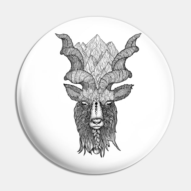 Markhor Pin by ArtbyKaiju