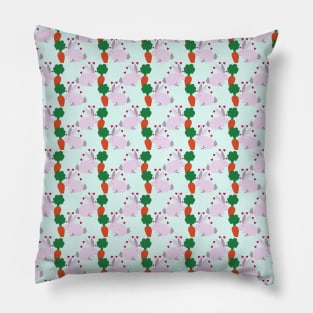 Bunny Carrot Pattern Pillow