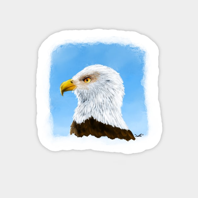 Bald Eagle Head in Profile Magnet by FernheartDesign