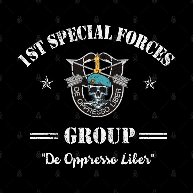 US Army 1st Special Forces Group Skull De Oppresso Liber SFG - Gift for Veterans Day 4th of July or Patriotic Memorial Day by Oscar N Sims