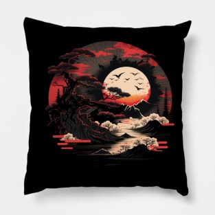 dark wave Pillow