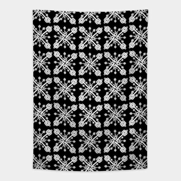 Key Pattern Black & White Tapestry by Astrablink7