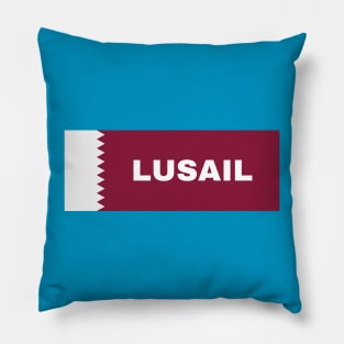 Lusail City in Qatar Flag Pillow