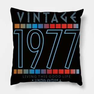 43rd Birthday T-Shirt - Vintage 1977 Pillow