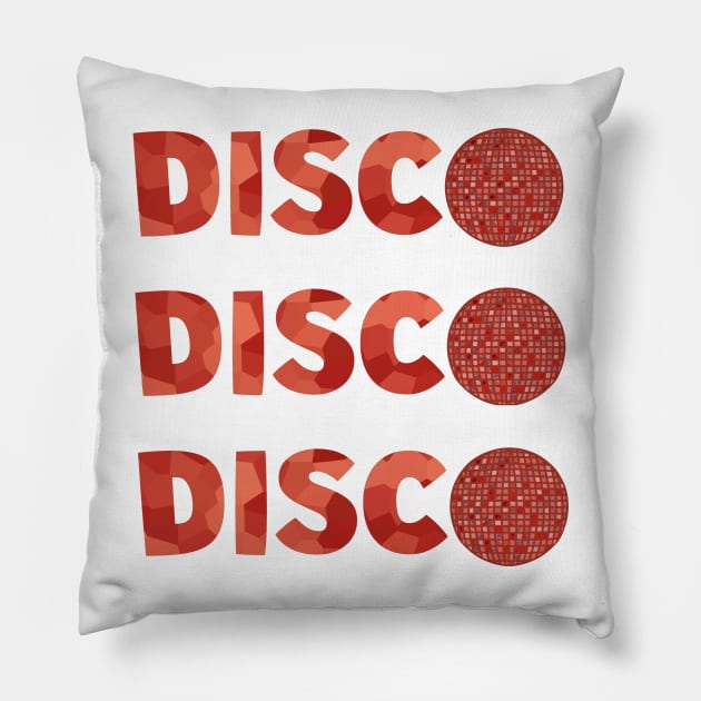 1970 RETRO Red Disco Balls Pillow by SartorisArt1