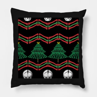 skeletal ugly christmas sweater Pillow