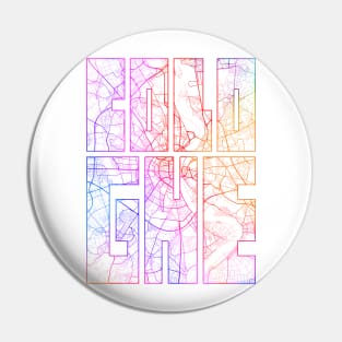 Cologne, Germany City Map Typography - Colorful Pin