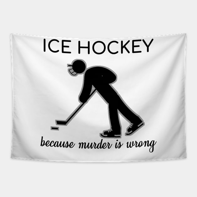 Ice Hockey Player Sarcasm Ironic Ice Skating Gift Tapestry by bigD