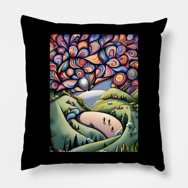 Dreaming of Peace on Earth Pillow by UltraQuirky