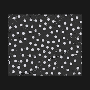 Grunge polka dots pattern design (black and white) T-Shirt