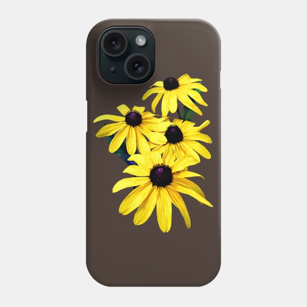 Black-Eyed Susans in a Row Phone Case by SusanSavad