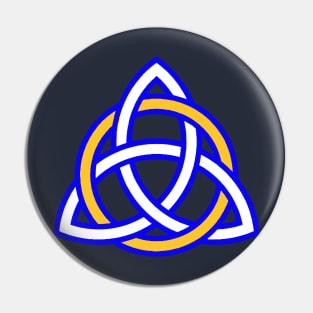 Scottish Blue Triquetra with Gold Ring Pin