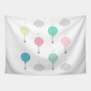 Balloon and clouds baby pattern, wallpaper Tapestry