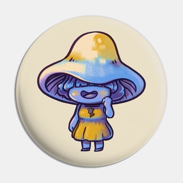 Fungus Friend - Elegant Blue Webcap Pin by knitetgantt