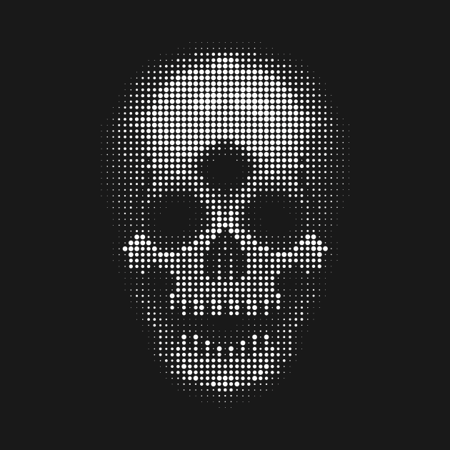 White Skull - HALFTONE DOT by SideShowDesign