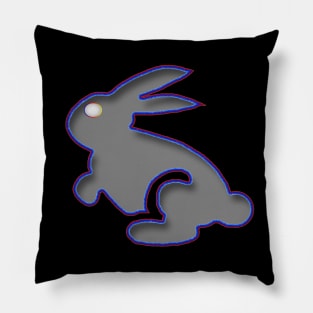 Neon Gray Rabbit of the Future Without the shows title Pillow