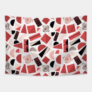 Mod Art Collage Red Black Pink Tapestry