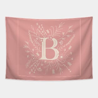 Botanical Letter B (Hibiscus Pink) Tapestry