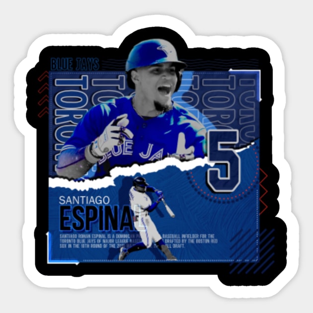 Santiago Espinal Baseball Paper Poster Blue Jays - Santiago Espinal -  Sticker