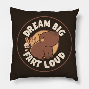 Dream Big Fart Loud Capybara by Tobe Fonseca Pillow