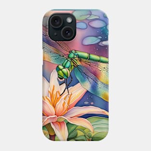 Dragonfly on Lotus Blossom Phone Case