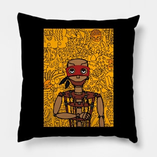 Unique Digital Collectible - Character with PuppetMask, Eye Color, and Painted Skin on TeePublic Pillow