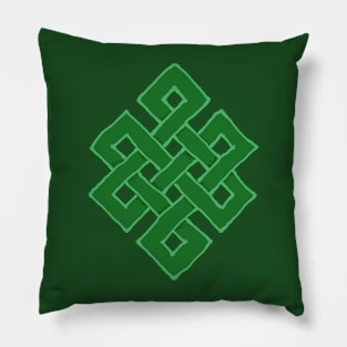 Green Eternity Knot Pillow