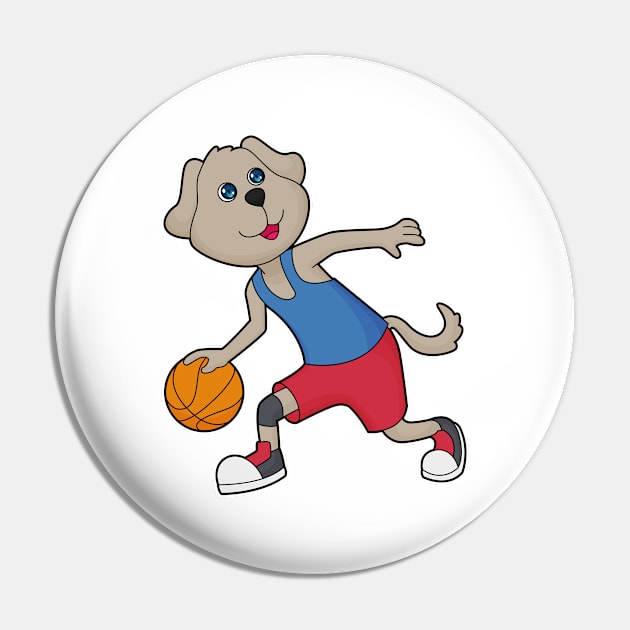 Dog Basketball player Basketball Pin by Markus Schnabel