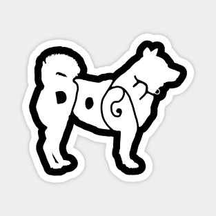 White Doge - A Shiba Inu Typography Magnet