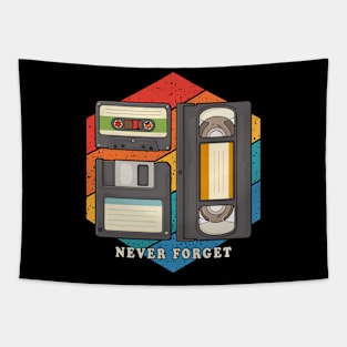 Vintage Retro Funny Never Forget, 1970s, 1980s , 1990s Tapestry