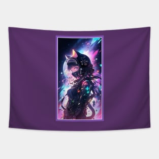 Anime Cute Cat Girl | Sci-Fi Manga Girl Anime Art Tapestry