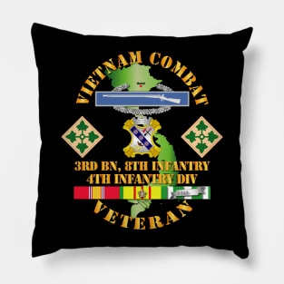 Vietnam Combat Infantry Veteran w 3rd Bn 8th Inf - 4th ID SSI Pillow