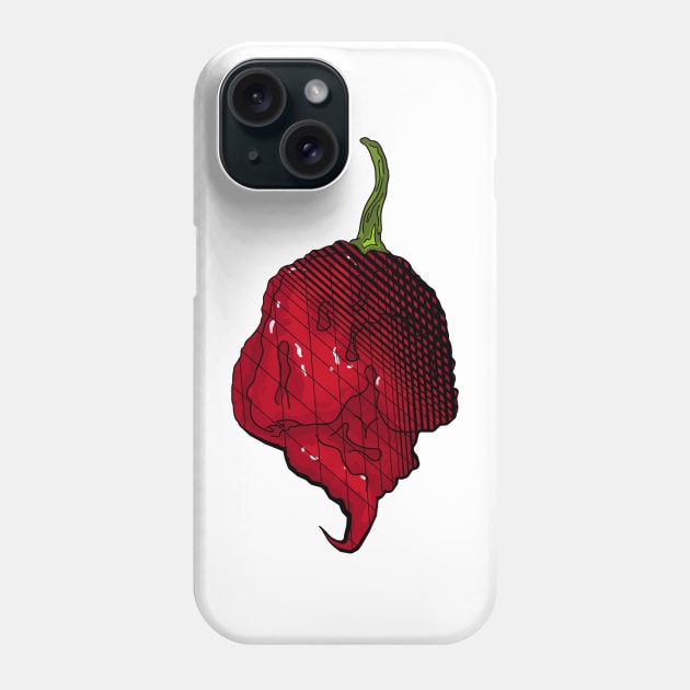 Habanero Chilli Pepper Sticker Spicy Hot Jalapeno Carolina Reaper Phone Case by MojoCoffeeTime