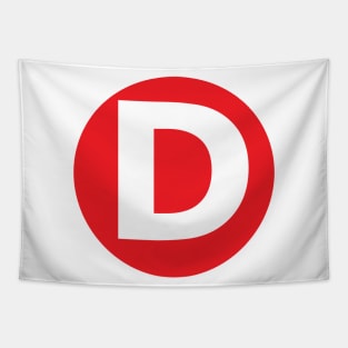 Letter D Big Red Dot Letters & Numbers Tapestry