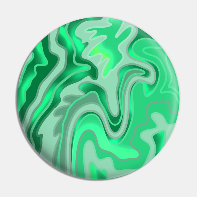 Green Fluid painting Pin by jen28