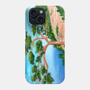 Solitary pine tree at the beach in coastal landscape Phone Case