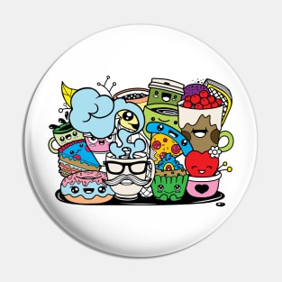 Funny cartoon food kawaii Pin