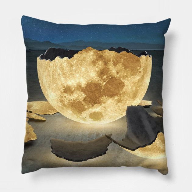 Cracked moon - Moon - Pillow