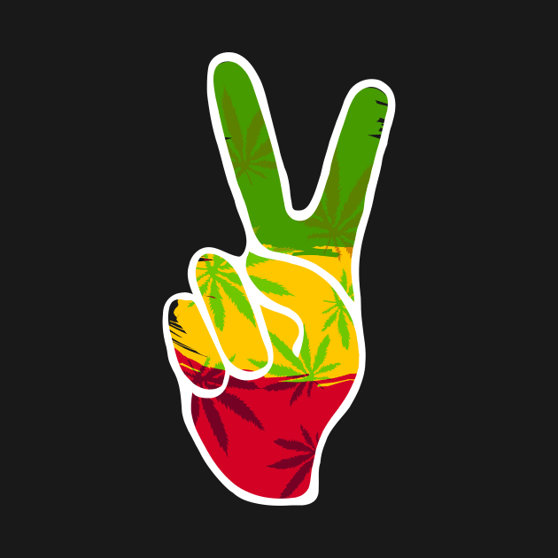 Ethiopia Flag colors, Rasta Peace Sign, Reggae by alzo