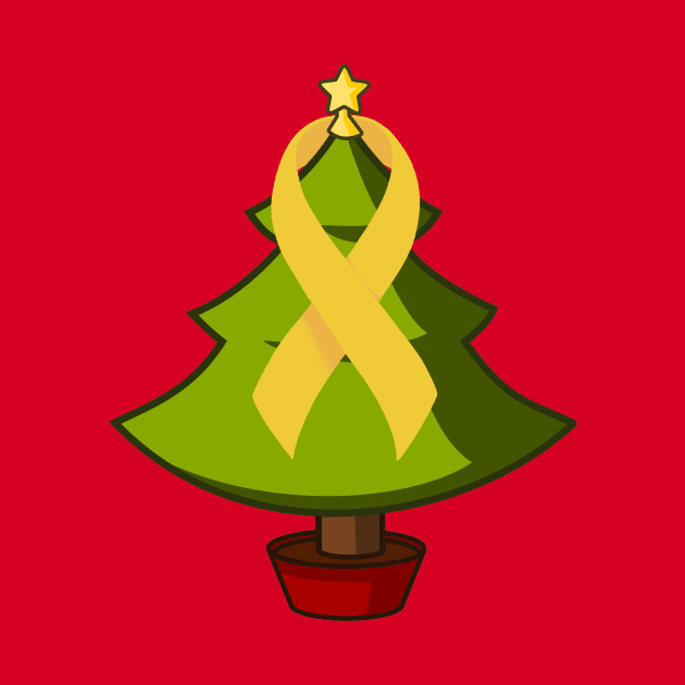 Childhood Cancer Awareness Christmas Tree by scribbler1974