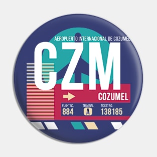 Cozumel, Mexico (CZM) Airport Code Baggage Tag E Pin