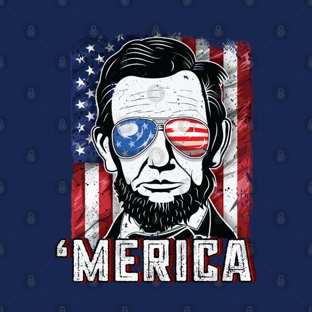 4th of July Merica Abraham Lincoln by Pennelli Studio