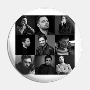 Sebastian Stan - Collage black and white Leo zodiac Pin