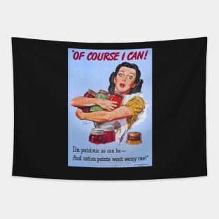 Brightened and Restored Food Ration Propaganda Poster during World War II Tapestry