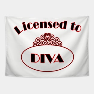 Licensed to Diva (red / black) Tapestry